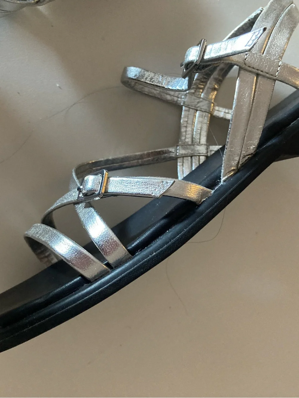 Vagabond Metallic Silver Strappy Sandals